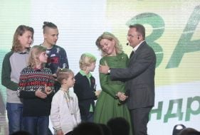 Andriy Sadovy with his wife Katerina