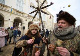Procession stargazers in Lviv