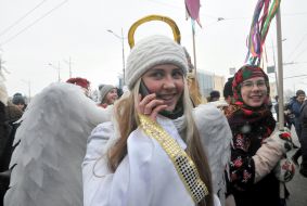 Participants of the festive parade "Den-fest-2019"
