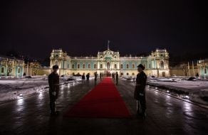 Red carpet in front of the Mariinsky Palace