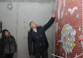 Vitali Klitschko during the inspection of the reconstruction of the kindergarten