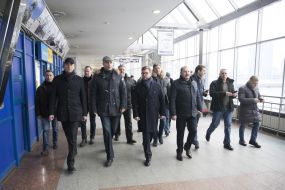 Volodymyr Omelyan, Vitali Klitschko and Yevgeny Kravtsov