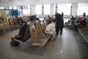 Зал ожидания на Центральном железнодорожном вокзале Киева