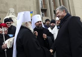 Metropolitan Epiphanius and Petro Poroshenko