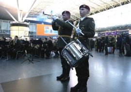 Оркестры ВСУ и Нацгвардии в аэропорту "Борисполь"