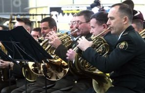 Оркестры ВСУ и Нацгвардии в аэропорту "Борисполь"