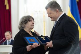 Лидия Попович и Петр Порошенко