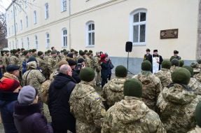 Opening a memorial plaque