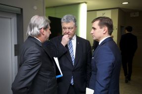 Petro Poroshenko, Johannes Khan and Konstantin Eliseev