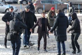 Volodymyr Zelensky, Yevhen Koshovy and Yuriy Koryavchenkov