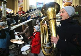 Participants of the Great Choral Fleshmobile 