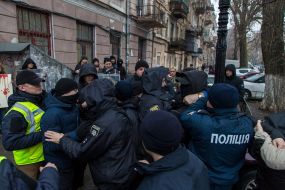 The conflict between law enforcement officers and participants in the action