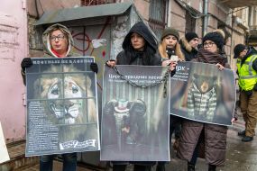 Protest action against the use of animals in the circus