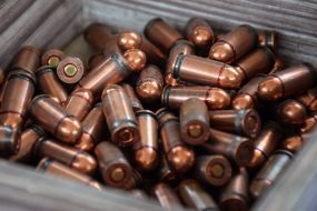 Cartridges on the shooting range