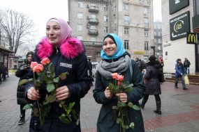 Participants of the action dedicated to World Hijab Day