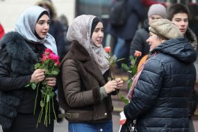 Participants of the action dedicated to World Hijab Day