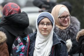 Participants of the action dedicated to World Hijab Day