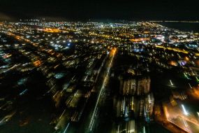 View of the evening Berdyansk