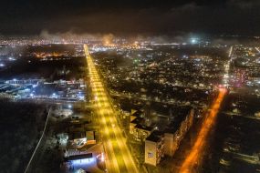 View of the evening Berdyansk