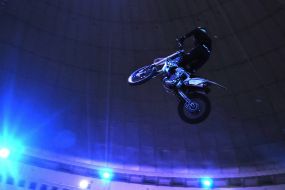 Motorbike under the dome of the circus