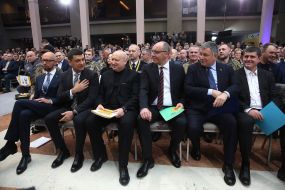 Participants of the congress of the political party "People's Front"