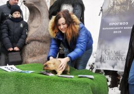 Nadezhda Tokarskaya and marmot Timka