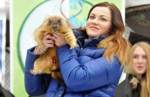 Nadezhda Tokarskaya and marmot Timka