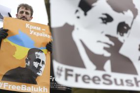 Плакати на підтримку Балуха та Сущенка