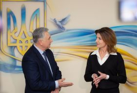 Viktor Ognevyuk and Marina Poroshenko