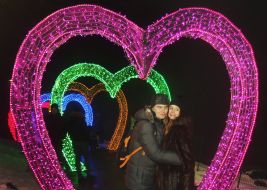 The guy and the girl are in the form of a heart lantern