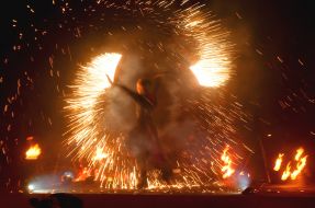 Actor of theater of fire and light