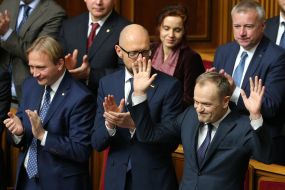 Arseniy Yatsenyuk and Donald Tusk