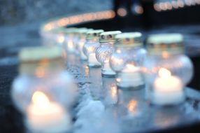 Lighted candles