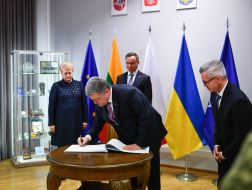 Dalia Grybauskaite, Andrzej Duda and Petr Poroshenko