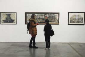 Visitors to the exhibition "Amazing Crime Stories"