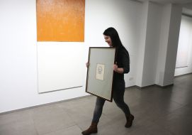 Presentation of a self-portrait of Kazimir Malevich