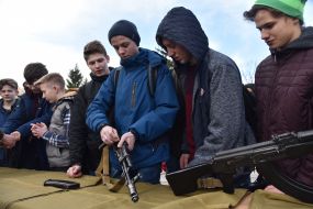 Students are studying a machine