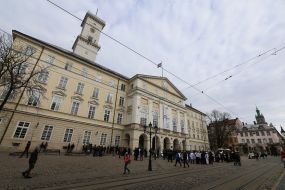 The building of the Lviv Town Hall on the Market Square
