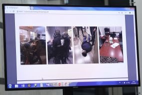 The image on the monitor during the briefing Yuriy Lutsenko