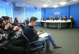 Участники пресс-конференции