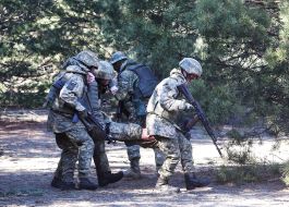 Evacuation of a wounded soldier