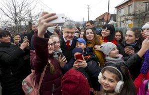 Petro Poroshenko is photographed with children