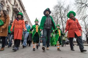 Participants of the Parade to St. Patrick's Day