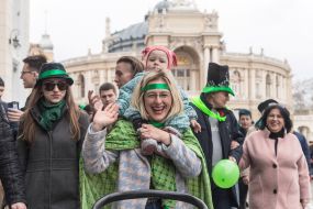 Participants of the Parade to St. Patrick's Day
