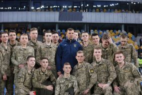 Andriy Shevchenko with cadets