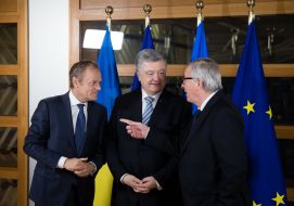 Дональд Туск, Петр Порошенко, Жан-Клод Юнкер