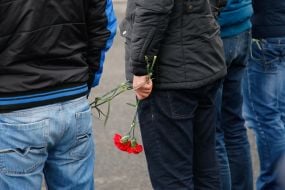 Farewell ceremony for the deceased soldier