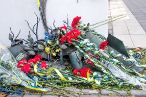 Flowers near the memorial