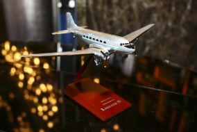 Model aircraft with the words Aigle Azur