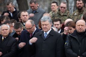 Dmitry Pavlychko, Andriy Parubiy, Petro Poroshenko and Oleksandr Turchynov